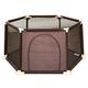 FLBT Baby Playpen Indoor Toddler Safety Soft Infant Play Fence, 2 Sizes, 2 Colors/Brown/180 * 90 * 67Cm