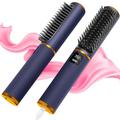 Cordless Hair Straightener Brush, YIAZIM Portable Hair Straightener Comb for Women, Wireless Hair Straightener Brush Travel Size with 5000mAh USB Rechargeable & Quick Heat Up & Anti-Scald (Blue)