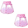 Abaodam 2pcs Kids Ocean Ball Tent Kids Indoor Tent Outside Tent Kids Teepee Kids Tents Kid Tents Kid Tent Indoor Tents for Kids Indoor Game House for Children Pink Hexagon Fence Baby