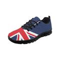 Kuiaobaty Union Jack Flag Mens Running Shoes Lightweight Walking Shoes, Skulls Print Fashion Sneakers Breathable Mesh Non Slip Work Shoes