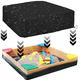 Sandpit Cover Waterproof Dustproof UV Protection Square Pool Cover with Drawstring Sandbox Cover Avoid The Sand And Toys Contamination,200×200cm,Black