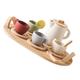 Totority 1 Set Afternoon Tea Toys Kids Tea Pretend Play Teapot Playset Toy House Playset Wooden Tea Playset Mini House Playset Tea Time Playset Tea Kettles Little Girl Baby Cup