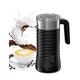 Paris Rhône Milk Frother, 4-in-1 Milk Frother with Stand, Electric Milk Frother and Steamer Hot& Cold Foam Temperature Control, Auto Shut-Off Frother for Coffee Latte, Cappuccino Black