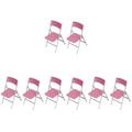 FAVOMOTO 8 Pcs Dollhouse Folding Chair Dining Table Decor Doll Foldable Chair Tiny Furniture Chair Ornament Mini Deck Chair Mini Rocking Chairs for Crafts Toy Mini Chair M151 Pvc Doll House