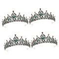 MAGICLULU 4pcs Baroque Crown Bridal Jewelry Silver Prom Jewelry Hair Gems for Women Crowns for Women Diamond Headband Bride Black Girl Hair Accessories Black Jewelry Wedding Miss Alloy Props