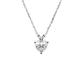 Mesnt White Gold Necklace, Womens 18K White Gold 3ct Heart Moissanite Pendant