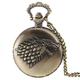 Fashion Necklace Pocket Watch,Pocket Watch Antique Grey/Bronze Wolf Design Quartz Necklace Pocket Watch Souvenir Pendant Watches Unique Gifts Unisex Fob Clock (Color : Gray) (Color : Bronze)