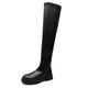 PanaLuxe Black Thigh High Boots Elastic Over The Knee Boots Flat Boot Riding Boots Black 8