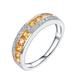 Wedding Rings Women, Princess Cut Engagement Ring 18K White Gold 1 1.17CT VVS Yellow Lab Sapphire with 0.14CT H White Natural Diamond Channel I 1/2