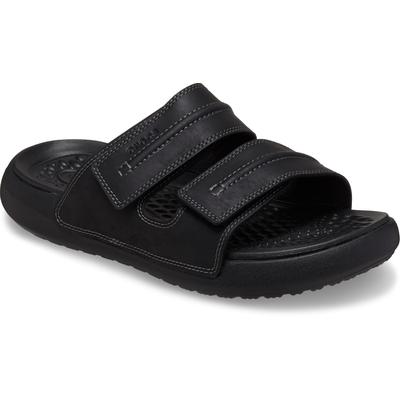 Badepantolette CROCS "Yukon Vista 2", Herren, Gr. 42, schwarz, Lederimitat, sportlich, Schuhe Pantolette, Sommerschuh, P