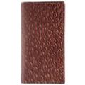 F&L CLASSIC Men's RFID Vintage Look Genuine Leather Long Bifold Wallet Checkbook Wallets, ostrich print, Classic