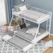 Twin Over Full Triple Bunk Bed with Trundle & Ladders, Steel Bedframe