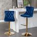 Golden Swivel Velvet Barstools Adjusatble Seat Height from 25-33 Inch,Upholstered Bar Stools with Backs Set of 2