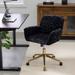 Artificial rabbit hair Home Office Chair with Golden Metal Base,Adjustable Desk Chair Swivel Office Chair,Vanity Chair