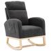 Modern Accent Rocking Chair with Solid Wood Legs,Upholstered Nursery Glider Rocker,Armchair,Lounge Arm Chair with High Backrest