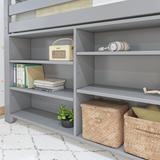 Max and Lily Twin-Size Low Loft w/ 3-Shelf Bookcase and 6-Shelf Bookcase