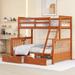 Twin-Over-Full Bunk Bed with 2 Drawers, Convertible Wooden Bedframe
