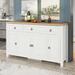 Retro Style Large Storage Space Sideboard with Flip Door and 1 Drawer, 4 Height-Adjustable Cabinets, Suitable