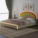 Upholstered Platform Bed with Rainbow Shaped