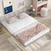 Full/Queen/King Size Bed Frame, Floating Bed Frame w/ LED Lights Underneath, Modern Low Profile Platform Bed Frame w/ Wood Legs