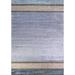 Blue Gabbeh Indian Area Rug Hand-Knotted Tribal Silk Carpet - 9'0" x 12'0"