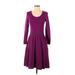 Anne Klein Casual Dress - Fit & Flare: Purple Dresses - Women's Size X-Small