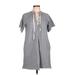 Umgee Casual Dress: Gray Dresses - Women's Size Large