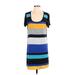 Aqua Casual Dress - Shift Scoop Neck Short sleeves: Blue Print Dresses - Women's Size Small