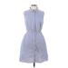 Tommy Hilfiger Casual Dress - Shirtdress Collared Sleeveless: Blue Stripes Dresses - Women's Size 12