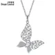 Magnifique collier pendentif papillon pour femme plaqué rhodium bijoux de mariage d'amour