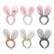 Adultes adolescents mignon nouvel an oreilles lapin forme bandeau en peluche cheveux cerceau