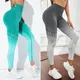 Legging de sport en maille pour femme pantalon de fitness taille haute push-up entraînement