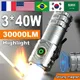 2024 Mini lampe de poche 18650 torche Ultra puissante haute Lumen 30000 lampe de poche lampes de