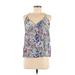 H&M Sleeveless Blouse: Silver Floral Tops - Women's Size 8