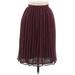 Banana Republic Casual Midi Skirt Long: Burgundy Tweed Bottoms - Women's Size 6