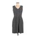 En Focus Studio Casual Dress - A-Line V-Neck Sleeveless: Black Chevron Dresses - Women's Size 8