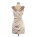 Tahari by ASL Cocktail Dress - Sheath: Silver Dresses - Women's Size 10