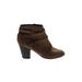 Charlotte Russe Ankle Boots: Brown Print Shoes - Women's Size 10 - Round Toe