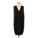 Everlane Casual Dress - Shift V-Neck Sleeveless: Black Solid Dresses - Women's Size 2