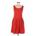 Deletta Casual Dress - A-Line Scoop Neck Sleeveless: Red Print Dresses - Women's Size Medium