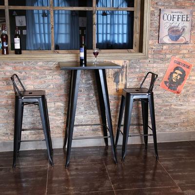 Hoher Tisch,Bartisch,Bistrotisch,Metall,60×60cm,Schwarz Image