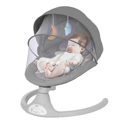 Elektrische Wippe Babyschaukel Hochstuhl 5 Geschwindigkeiten Bluetooth-Musik Farbe grau