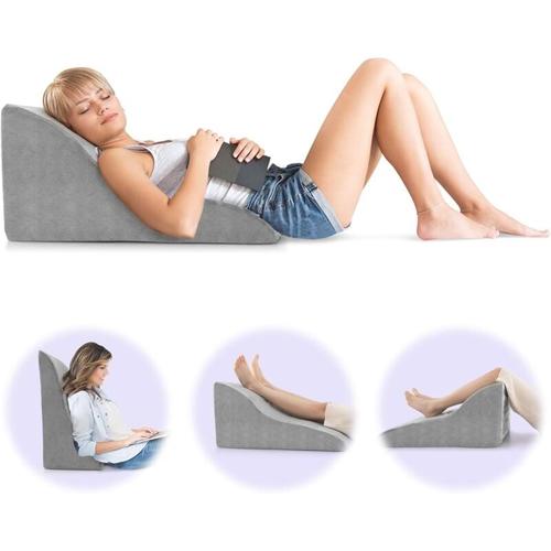 Goplus - Lesekissen, Keilkissen für Bett und Sofa, ergonomisches Rückenkissen mit Griff &