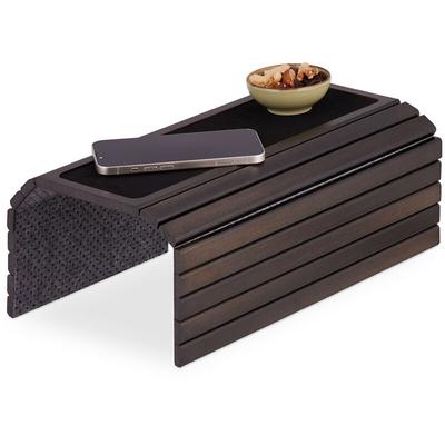 Sofatablett Armlehne, Bambus, Armlehnentisch für Couch und Sofa, BxT: 42 x 34 cm, Sofaablage Image