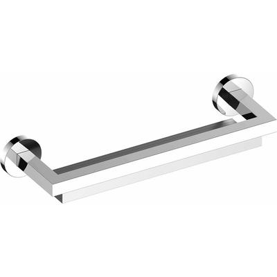 Duschablage aus Metall hochglanz-verchromt und Aluminium silber, magnetischer Glas-Abzieher,