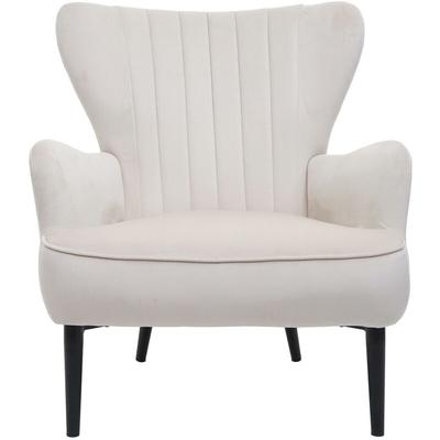 Lounge-Sessel HHG 737, Cocktailsessel Polstersessel Sessel, Samt (280g/m²) creme-beige Image