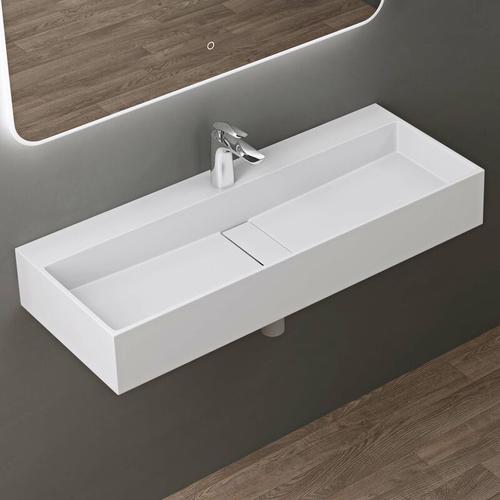 Waschbecken Hängewaschbecken Colossum6028 100x40x14 cm, Aufsatzwaschbecken in Weiß matt aus