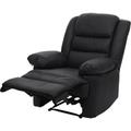 Non utilizzato] Poltrona relax reclinabile tv HWC-G15 regolabile vera pelle ecopelle nero - black