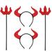 4pcs Horn Hair Devil Trident Halloween Devil Costume Set Cosplay Prop (Red)