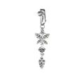 DH 1PC Stainless Steel Zircon Snake Fake Piercing Belly Rings Clip on Umbilical Navel Belly Button Clip on Earrings Body Jewelry